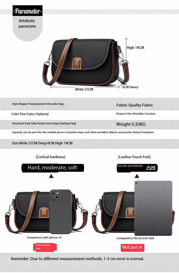 Women Fashion Crossbody Handbags Bags (Black) - Image 4